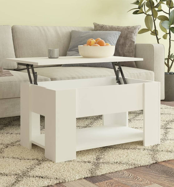 Couchtisch Weiß 79x49x41 cm Holzwerkstoff