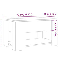 Couchtisch Schwarz 79x49x41 cm Holzwerkstoff