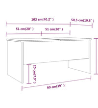 Couchtisch Weiß 102x50,5x46,5 cm Holzwerkstoff