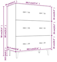 Sideboard Schwarz 69,5x34x90 cm Holzwerkstoff