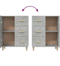 Sideboard Betongrau 69,5x34x90 cm Holzwerkstoff