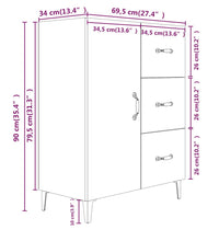 Sideboard Sonoma-Eiche 69,5x34x90 cm Holzwerkstoff