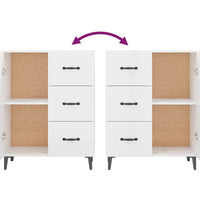 Sideboard Hochglanz-Weiß 69,5x34x90 cm Holzwerkstoff