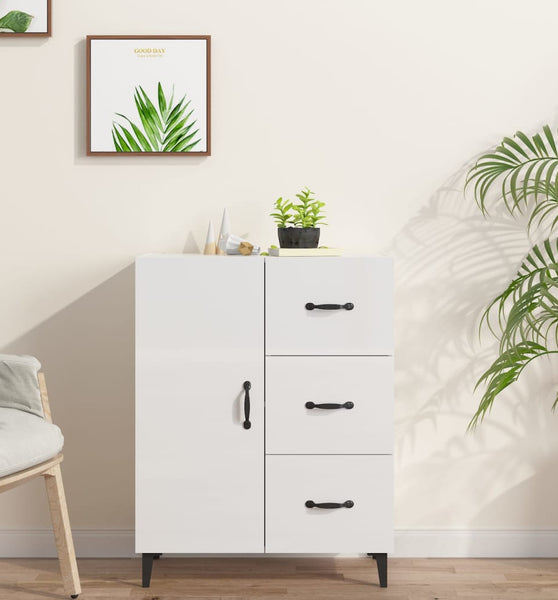 Sideboard Hochglanz-Weiß 69,5x34x90 cm Holzwerkstoff