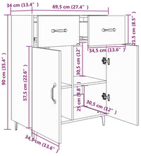 Sideboard Betongrau 69,5x34x90 cm Holzwerkstoff