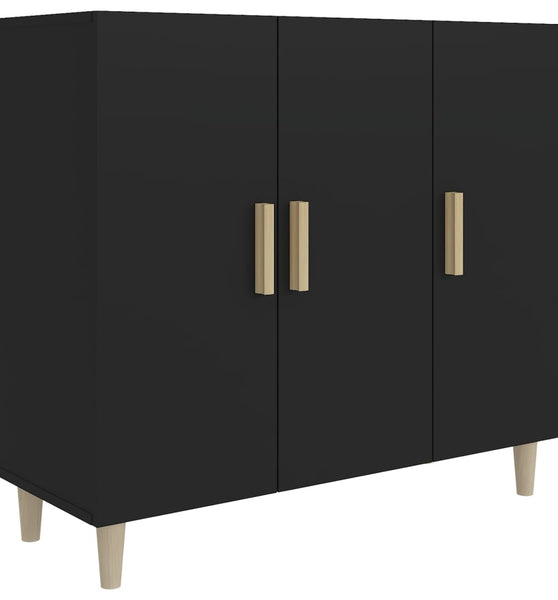 Sideboard Schwarz 90x34x80 cm Holzwerkstoff