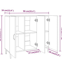 Sideboard Schwarz 90x34x80 cm Holzwerkstoff