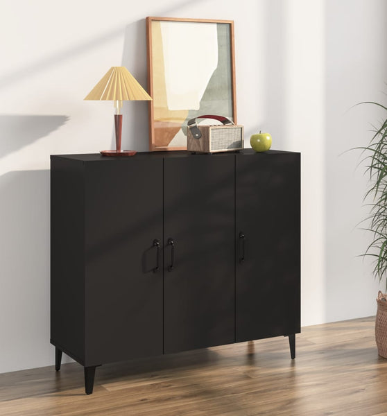 Sideboard Schwarz 90x34x80 cm Holzwerkstoff