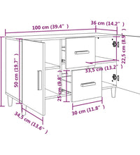 Sideboard Weiß 100x36x60 cm Holzwerkstoff