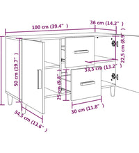 Sideboard Betongrau 100x36x60 cm Holzwerkstoff