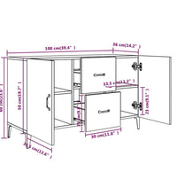 Sideboard Schwarz 100x36x60 cm Holzwerkstoff