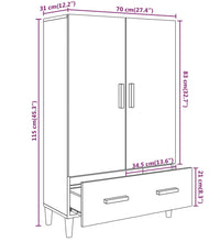 Highboard Betongrau 70x31x115 cm Holzwerkstoff
