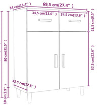 Sideboard Grau Sonoma 69,5x34x89 cm Holzwerkstoff