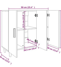 Sideboard Räuchereiche 90x34x80 cm Holzwerkstoff