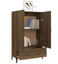 Highboard Braun Eichen-Optik 70x31x115 cm Holzwerkstoff