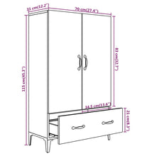 Highboard Braun Eichen-Optik 70x31x115 cm Holzwerkstoff