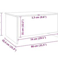 Couchtisch Räuchereiche 80x55,5x41,5 cm Holzwerkstoff