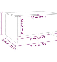 Couchtisch Braun Eichen-Optik 80x55,5x41,5 cm Holzwerkstoff