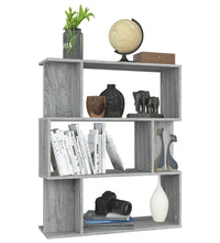 Bücherregal/Raumteiler Grau Sonoma 80x24x96 cm Holzwerkstoff