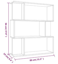 Bücherregal/Raumteiler Braun Eiche 80x24x96 cm Holzwerkstoff