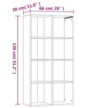 Bücherregal/Sideboard Räuchereiche 66×30×130 cm Holzwerkstoff