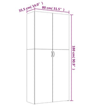 Schuhschrank Grau Sonoma 80x35,5x180 cm Holzwerkstoff