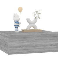 Hängender Nachttisch Grau Sonoma 40x30x15 cm Holzwerkstoff