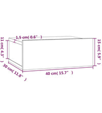 Hängender Nachttisch Grau Sonoma 40x30x15 cm Holzwerkstoff