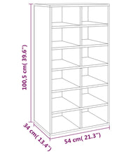 Schuhregal Grau Sonoma 54x34x100,5 cm Holzwerkstoff