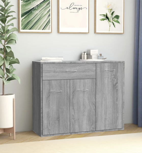 Sideboard Grau Sonoma 88x30x70 cm Holzwerkstoff