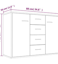 Sideboard Grau Sonoma 88x30x65 cm Holzwerkstoff