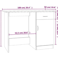Schreibtisch Räuchereiche 100x50x76 cm Holzwerkstoff
