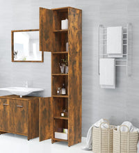 Badezimmerschrank Räuchereiche 30x30x183,5 cm Holzwerkstoff