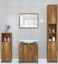 Badezimmerschrank Räuchereiche 30x30x183,5 cm Holzwerkstoff