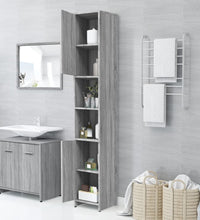Badezimmerschrank Grau Sonoma 30x30x183,5 cm Holzwerkstoff
