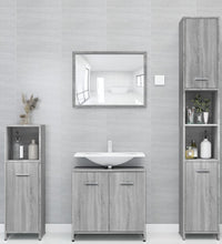 Badezimmerschrank Grau Sonoma 30x30x183,5 cm Holzwerkstoff