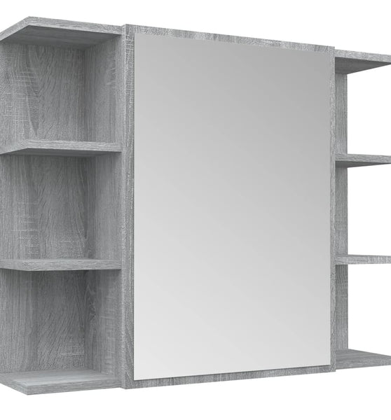 Bad-Spiegelschrank Grau Sonoma 80x20,5x64 cm Holzwerkstoff