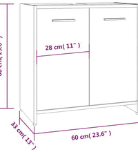 Badezimmerschrank Grau Sonoma 60x33x60 cm Holzwerkstoff