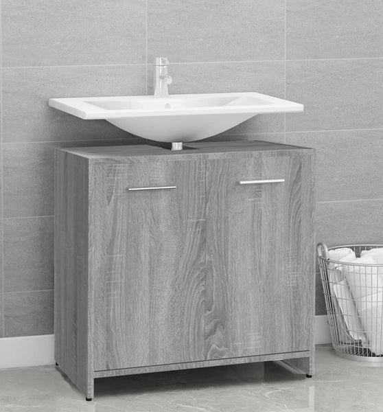 Badezimmerschrank Grau Sonoma 60x33x60 cm Holzwerkstoff