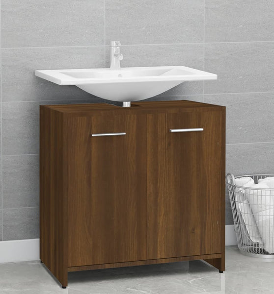 Badezimmerschrank Braun Eichen-Optik 60x33x60 cm Holzwerkstoff