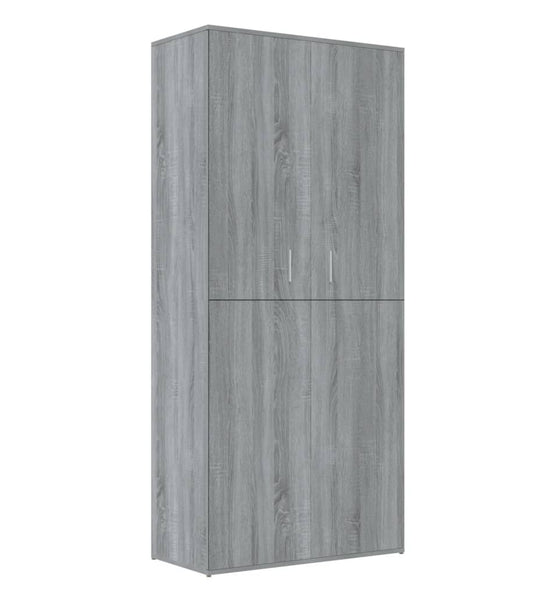 Schuhschrank Grau Sonoma 80x39x178 cm Holzwerkstoff