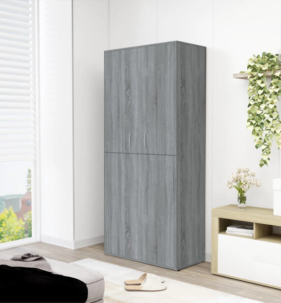 Schuhschrank Grau Sonoma 80x39x178 cm Holzwerkstoff