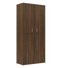 Schuhschrank Braun Eichen-Optik 80x39x178 cm Holzwerkstoff
