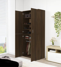 Schuhschrank Braun Eichen-Optik 80x39x178 cm Holzwerkstoff