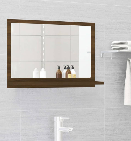 Badspiegel Braun Eichen-Optik 60x10,5x37 cm Holzwerkstoff