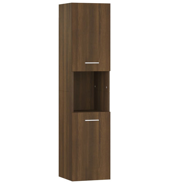 Badezimmerschrank Braun Eichen-Optik 30x30x130 cm Holzwerkstoff