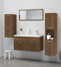 Badezimmerschrank Braun Eichen-Optik 30x30x130 cm Holzwerkstoff