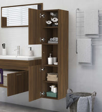 Badezimmerschrank Braun Eichen-Optik 30x30x130 cm Holzwerkstoff