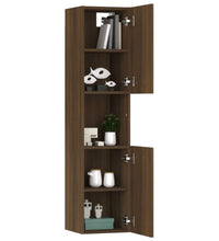 Badezimmerschrank Braun Eichen-Optik 30x30x130 cm Holzwerkstoff
