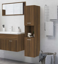 Badezimmerschrank Braun Eichen-Optik 30x30x130 cm Holzwerkstoff